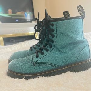 Girls’ Teal Glitter Delaney Doc Martens US3 TLC✨✨